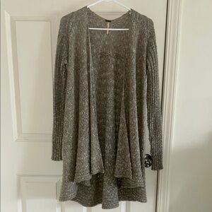 Free People Textured Gray Cardigan